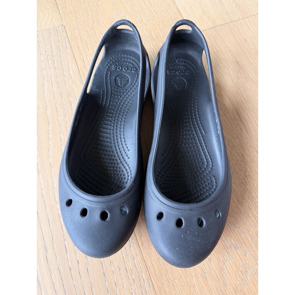 Crocs At Work Women's Size 8 Black Kadee Work Flat Comfort Slip Resistant